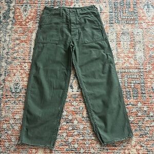 Mother Patch Pocket Private Ankle Olive Green Utility Pants 26